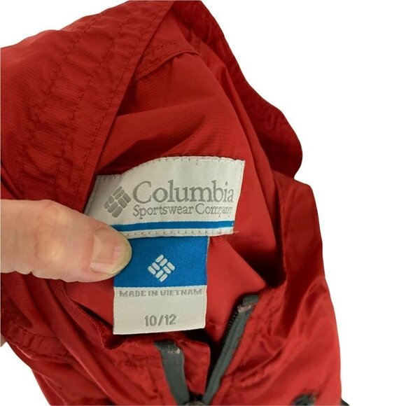 Columbia Children's Size 10/12 Windbreaker with Hoodie Omni-Shield Red - Picture 5 of 5